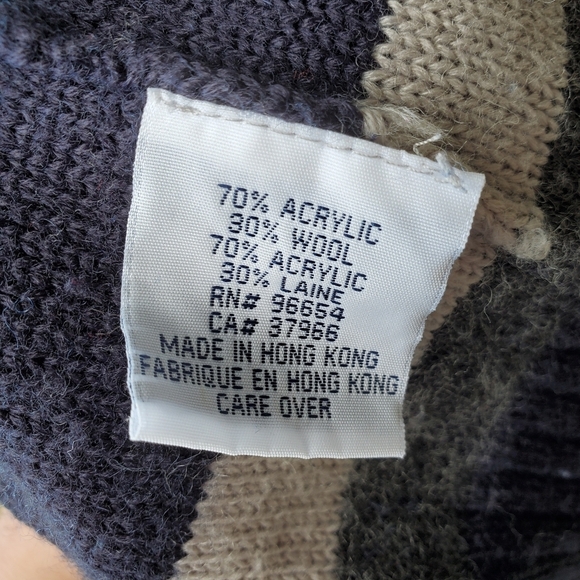 Davoucci Sweater Mens Size 2XL Striped Wool Acrylic - Picture 7 of 7